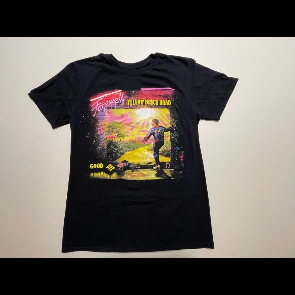 Elton John “farewell yellow brick road” concert t-shirt from 2019 tour
